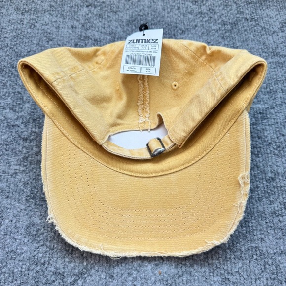 Ninth Hall Cypress Hat Distressed Natural Gold Cotton Adjustable Strap Dad Cap - Picture 7 of 8